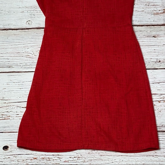 Madewell Texture & Thread Red Crosshatch Side-Tie Dress Sz S - Picture 14 of 14